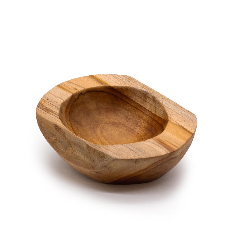 Ancient Wisdom Medium Natural Shape Teakwood Bowl - 20x7cm
