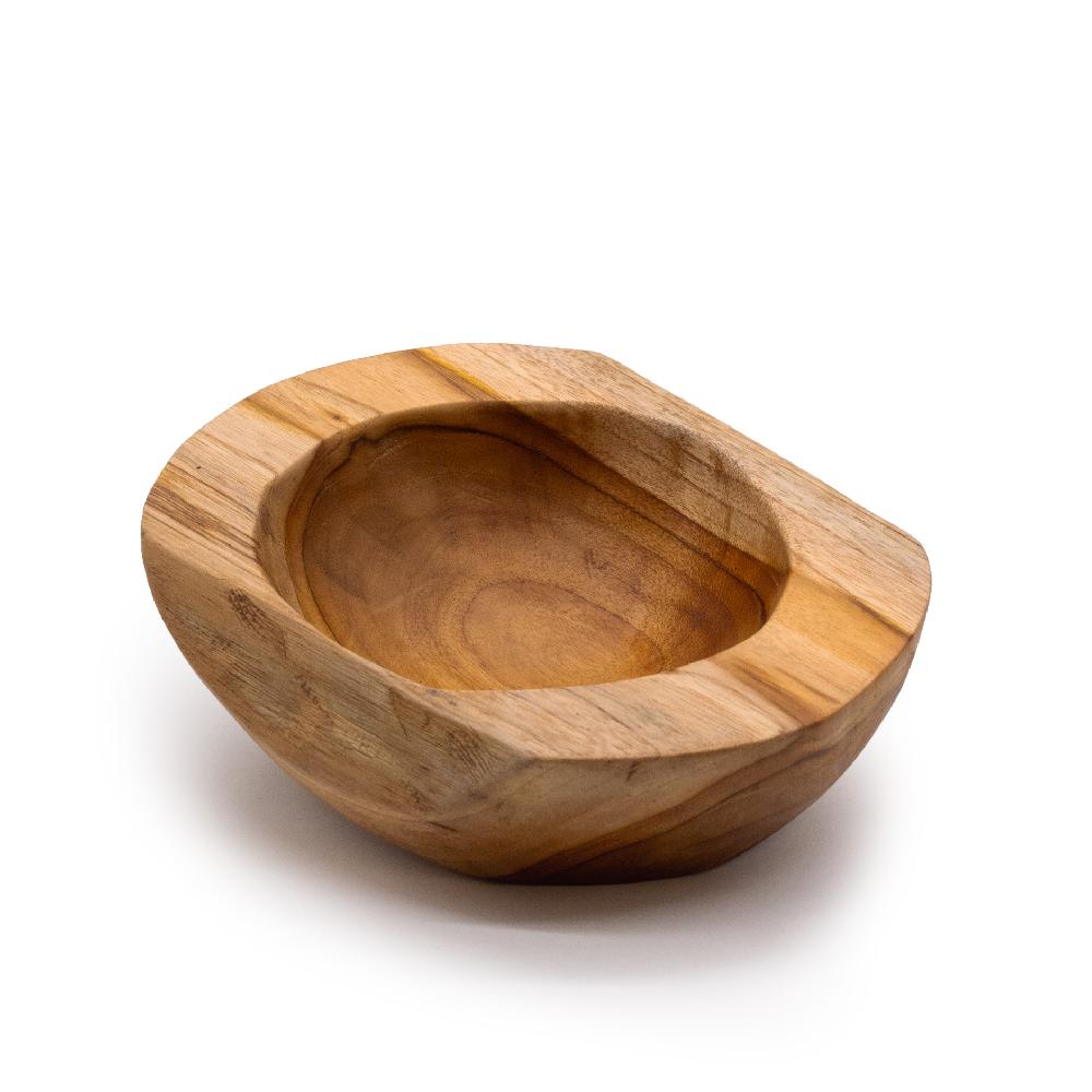 ancient wisdom Medium Natural Shape Teakwood Bowl - 20x7cm