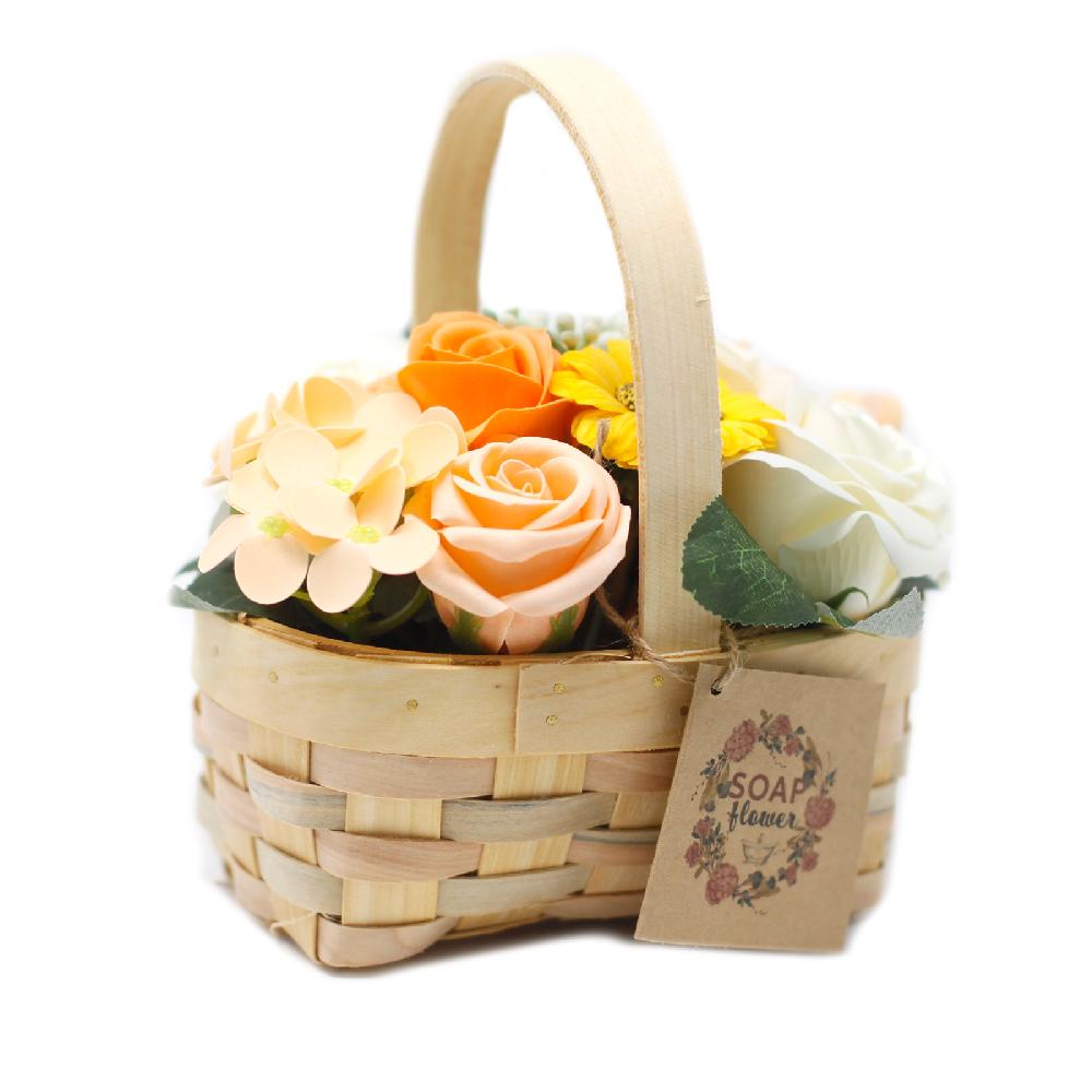 ancient wisdom Medium Orange Bouquet in Wicker Basket