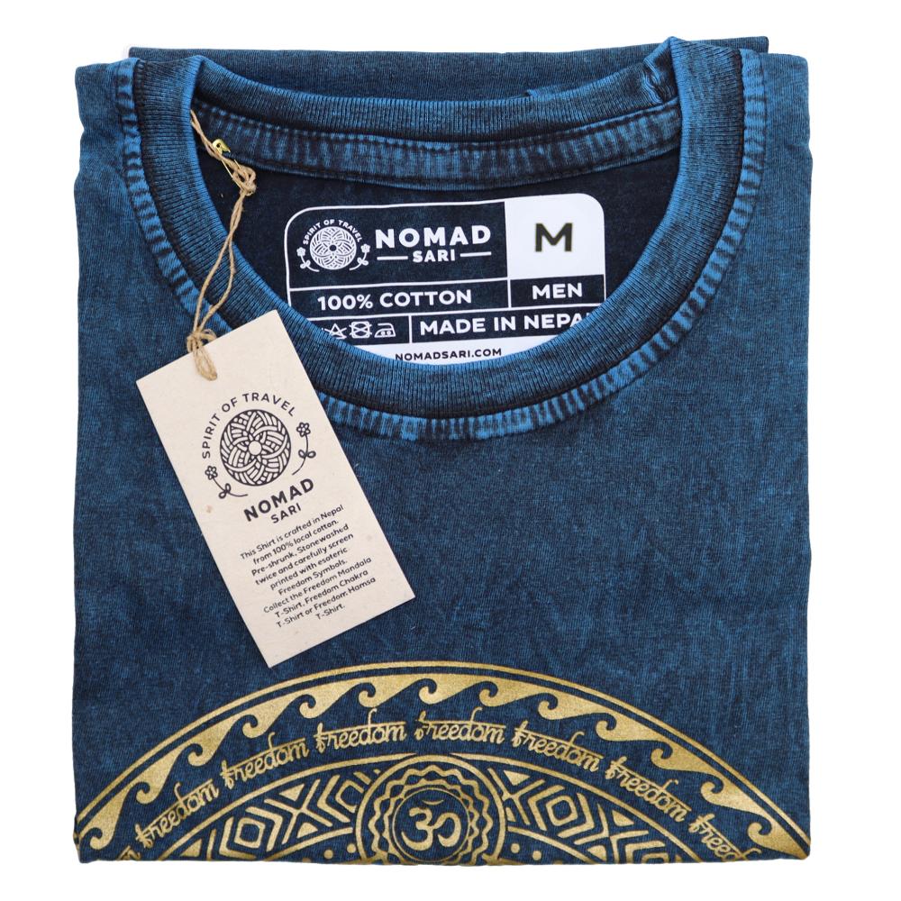 Ancient Wisdom Medium Stone Washed T-Shirt - Chakra - Blue