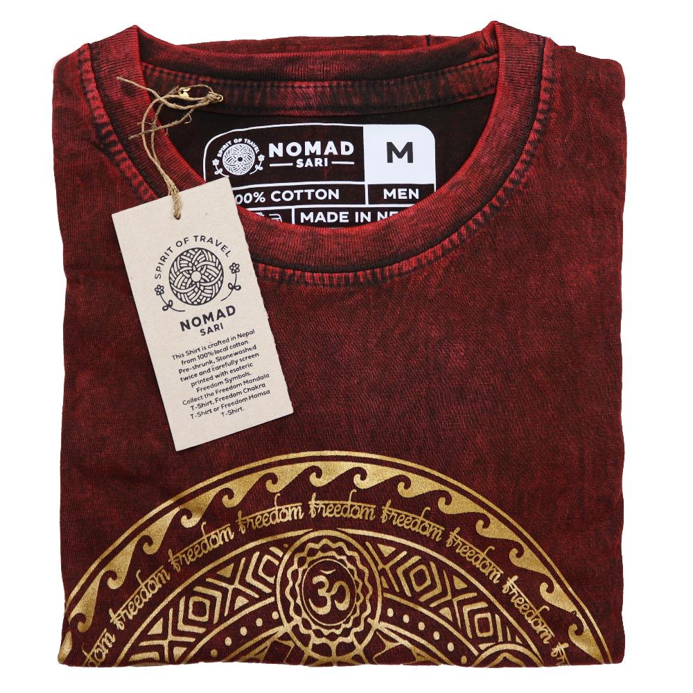 Ancient Wisdom Medium Stone Washed T-Shirt - Chakra - Maroon