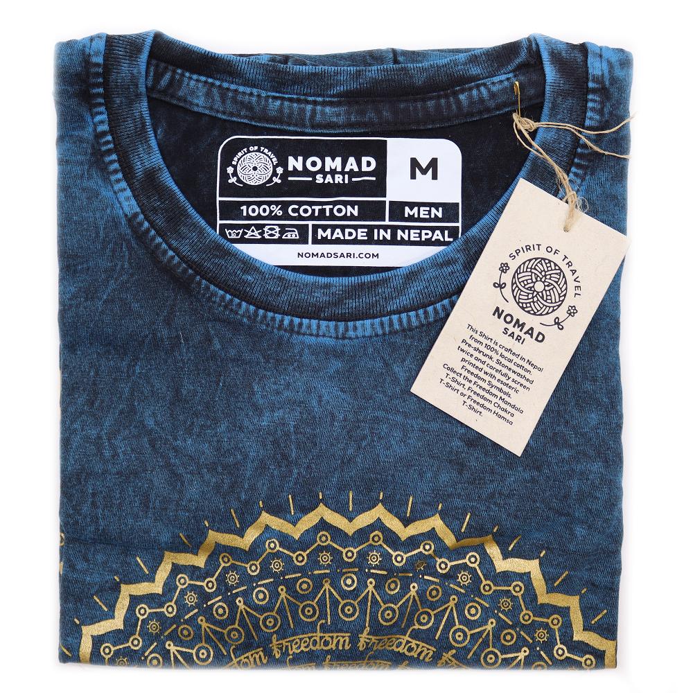 Ancient Wisdom Medium Stone Washed T-Shirt - Mandala - Blue