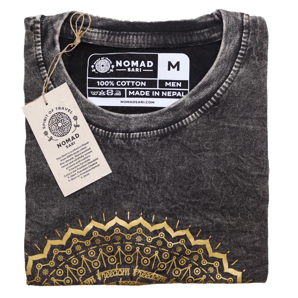 Ancient Wisdom Medium Stone Washed T-Shirt - Mandala - Dark Grey