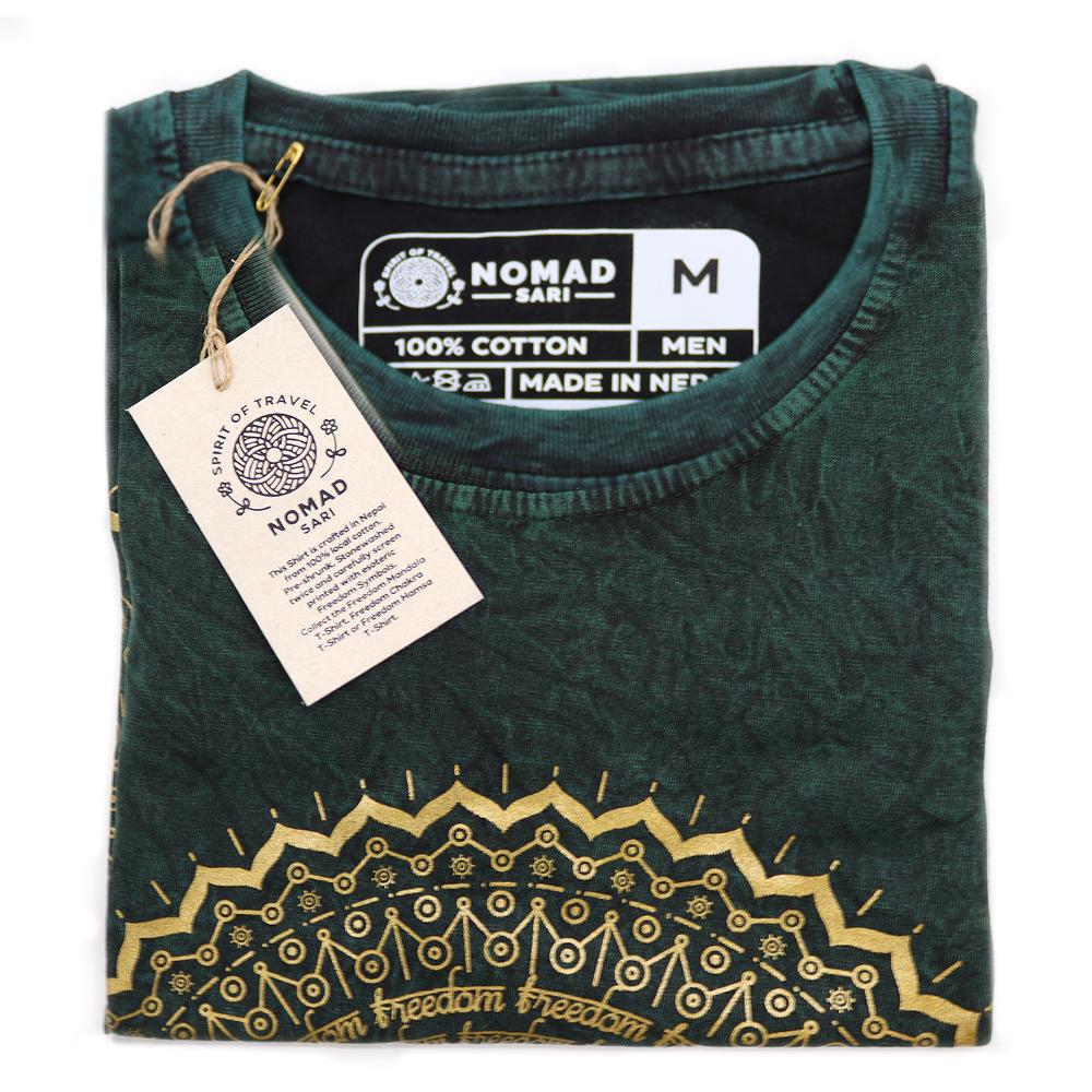 Ancient Wisdom Medium Stone Washed T-Shirt - Mandala - Green