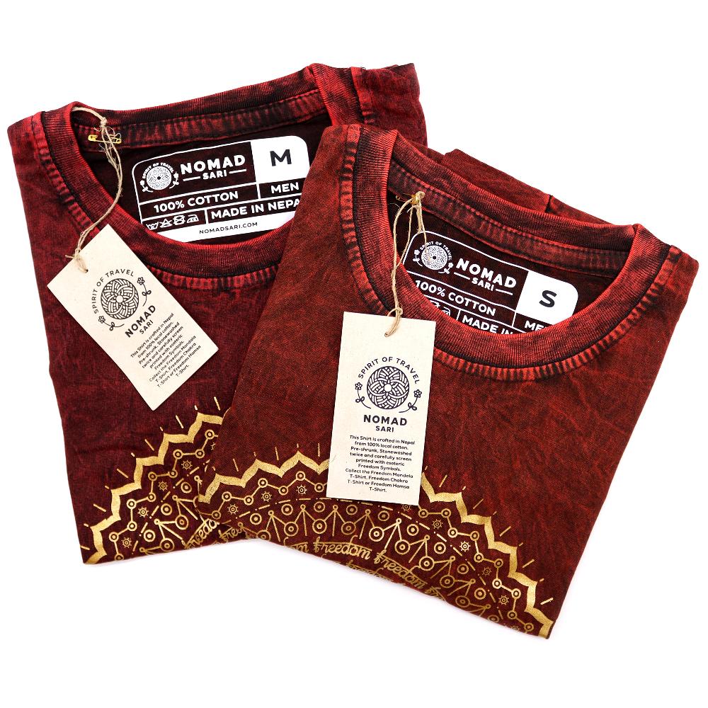 Ancient Wisdom Medium Stone Washed T-Shirt - Mandala - Maroon