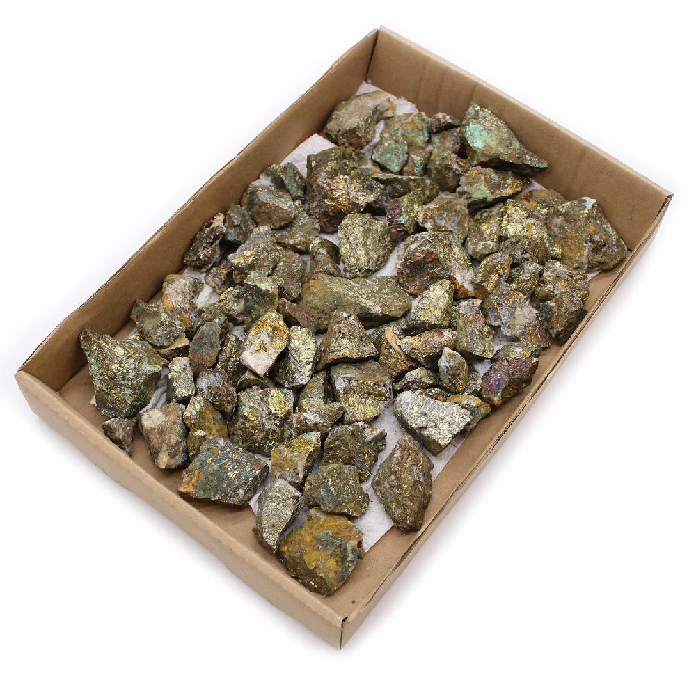 Ancient Wisdom Mineral Specimens - Chalcopyrite (in-between 35-66 Pieces)