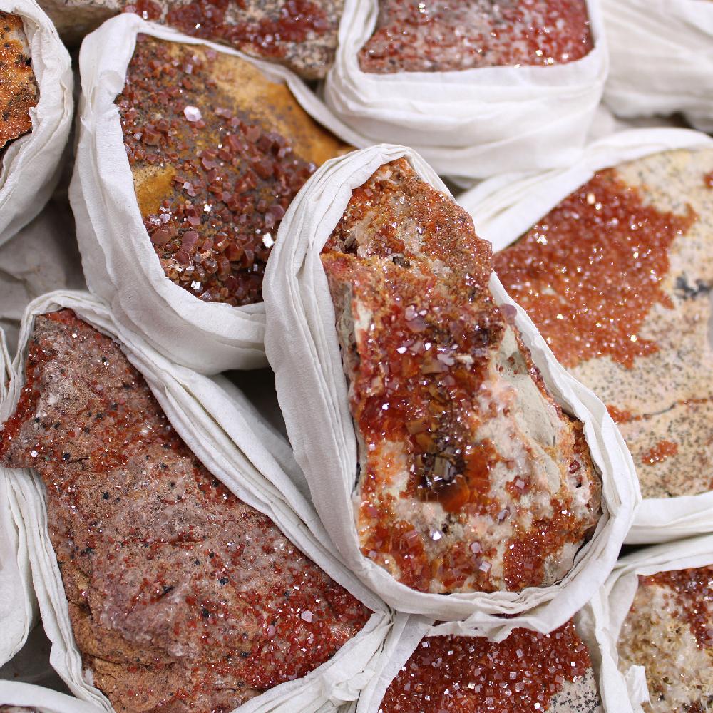 Ancient Wisdom Mineral Specimens -Vanadinite (approx 20 Pieces)