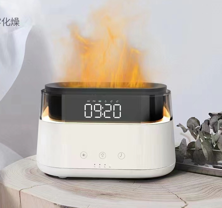 Ancient Wisdom Modern Aroma Diffuser - Led Clock - USB-C - Flame Effect