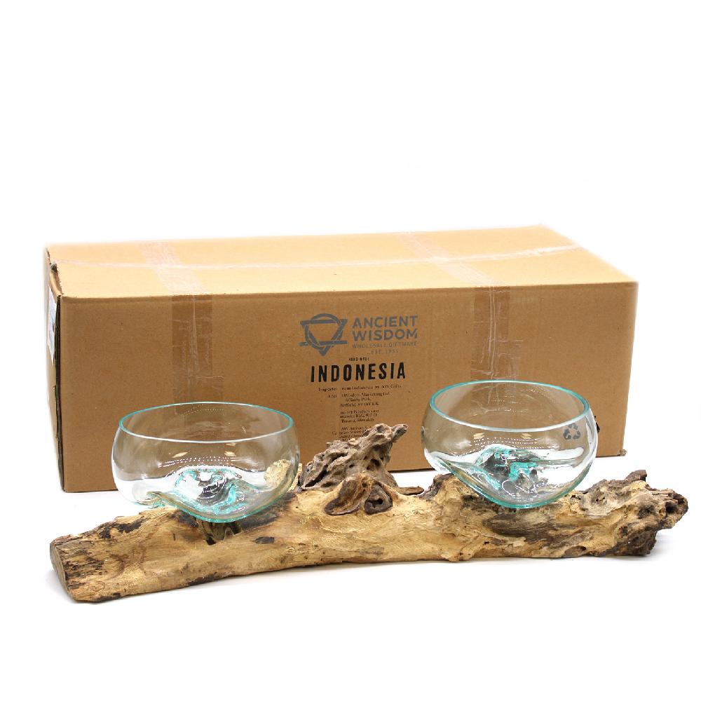 Ancient Wisdom Molton Glass On XLarge Double Stand - 70cm