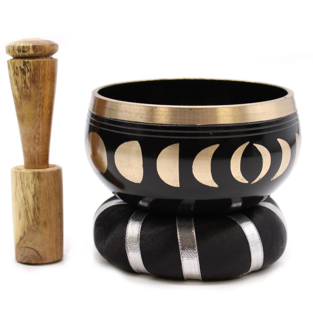 ancient wisdom Moon Phase Singing Bowl Set- Black 10.7cm
