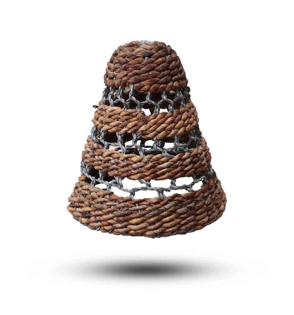 Ancient Wisdom Natural Banana Leaf & Abu-Abu Raffia Lamp Shades - Set Of 3