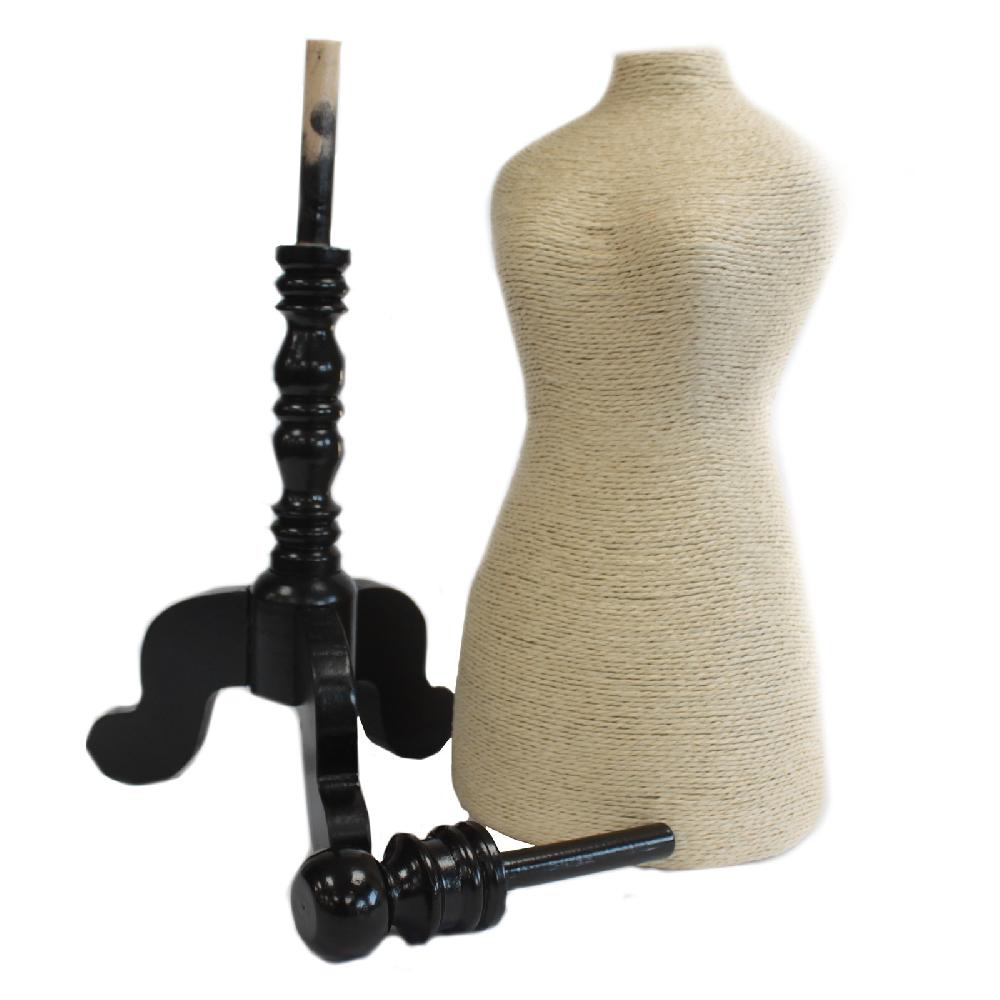 Ancient Wisdom Natural Jewellery Display - Mannequin On Wooden Stand - Cream