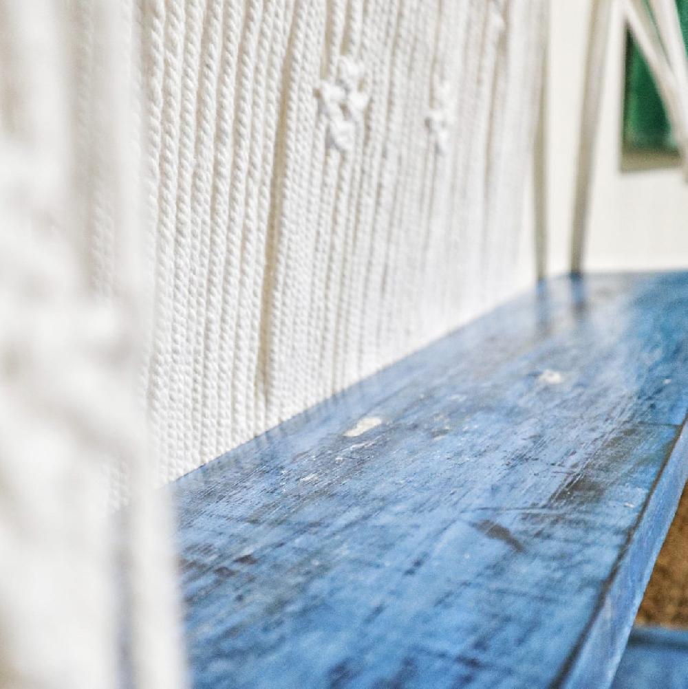 Ancient Wisdom Natural Macrame Hanging Shelves - Blue