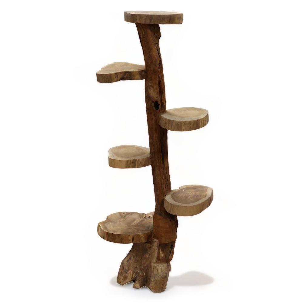 ancient wisdom Natural Teak 6 Shelf Display 120cm high