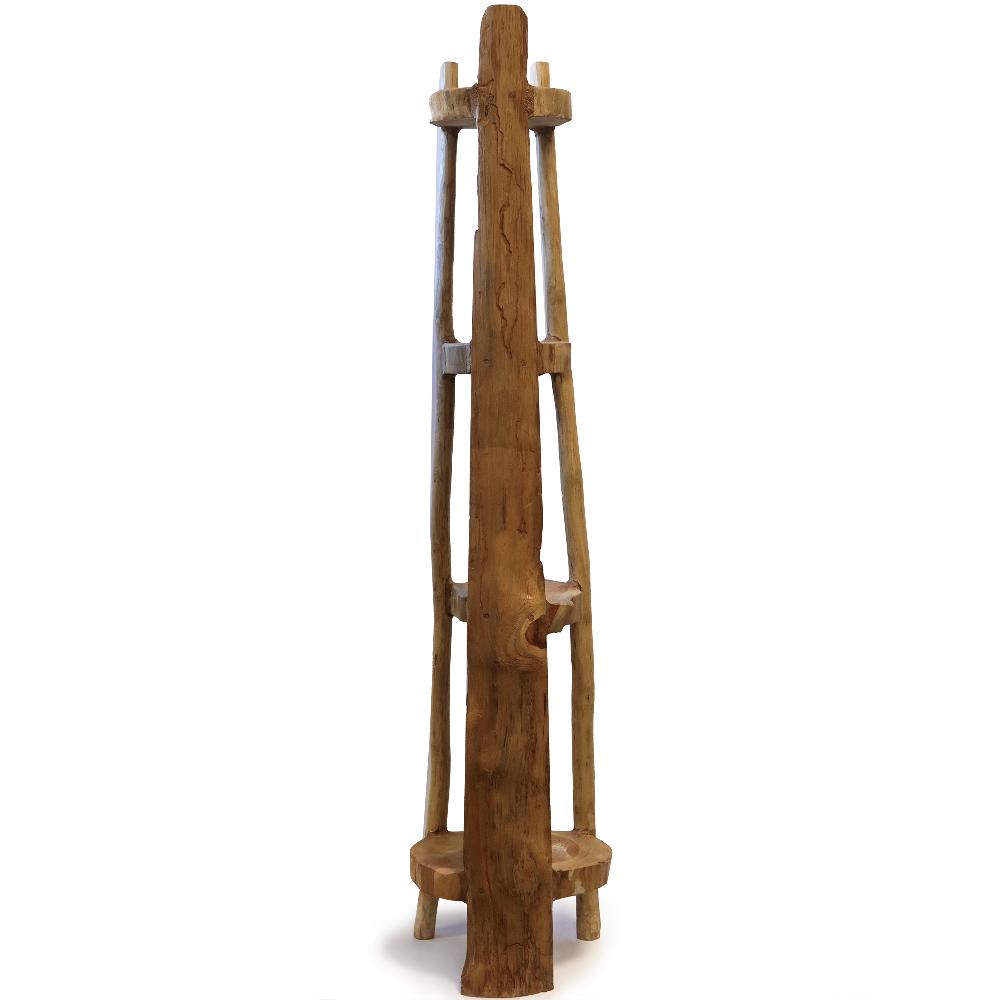 Ancient Wisdom Natural Teak Corner Unit 4 Shelves - 135cm High