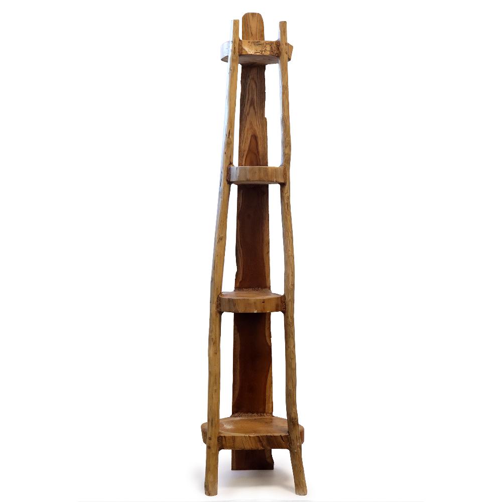ancient wisdom Natural Teak Corner Unit 4 Shelves - 135cm high