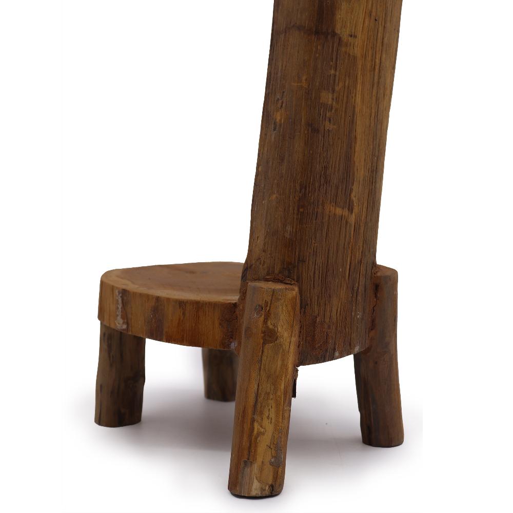 Ancient Wisdom Natural Teak Log Shelve Display 3 Shelves 100cm High