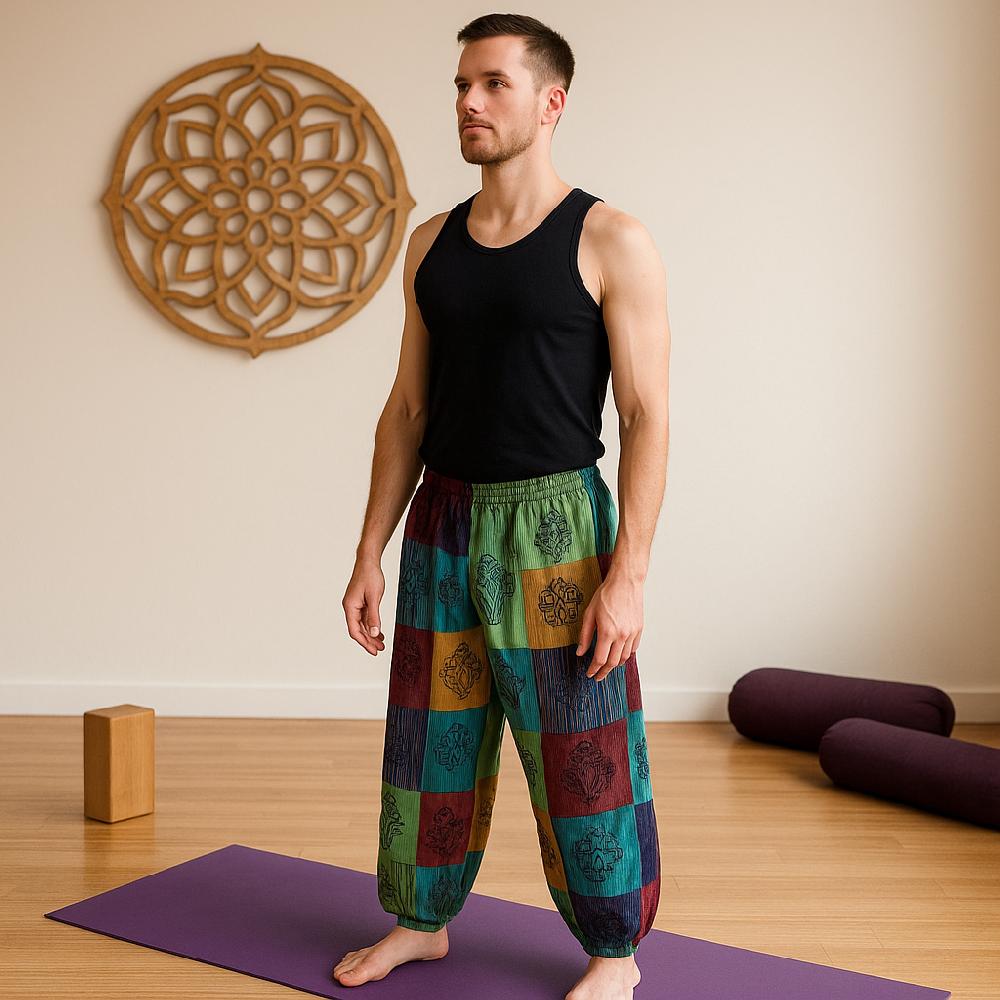ancient wisdom Nomad Sari - Mushroom Pants - Green Tones L/XL
