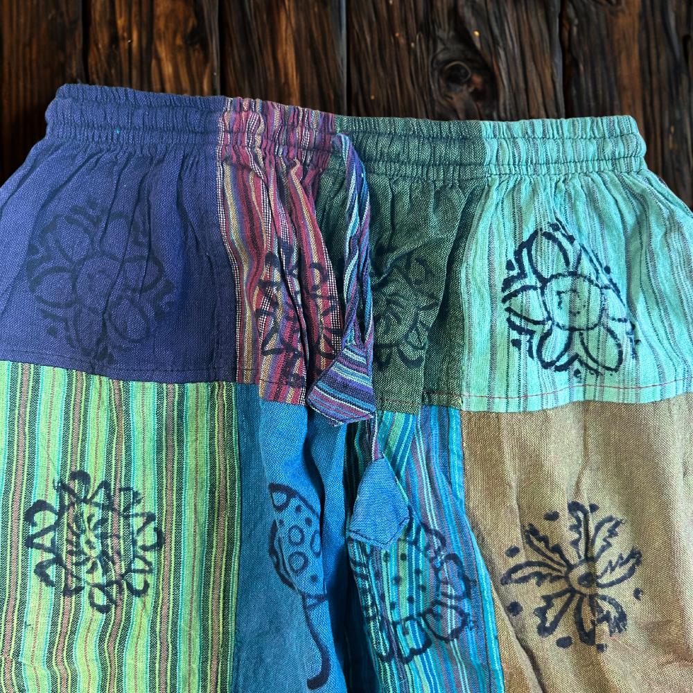 Ancient Wisdom Nomad Sari - Mushroom Pants - Green Tones S/M