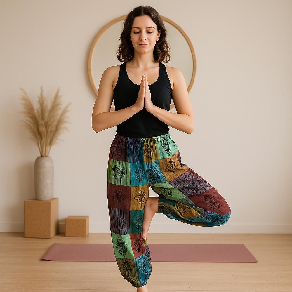 ancient wisdom Nomad Sari - Mushroom Pants - Green Tones S/M