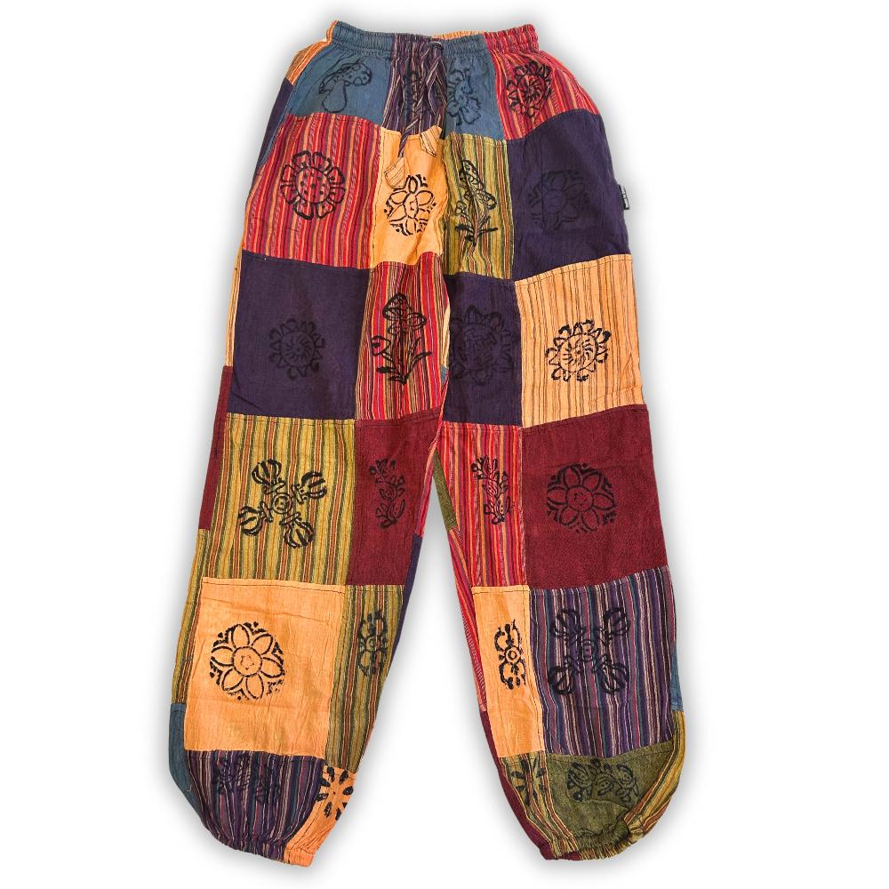 Ancient Wisdom Nomad Sari - Mushroom Pants - Orange Tones S/M