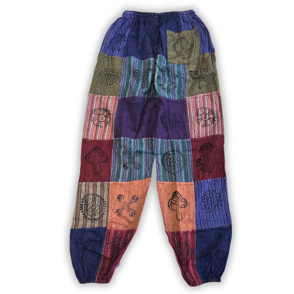 Ancient Wisdom Nomad Sari - Mushroom Pants - Purple Tones S/M