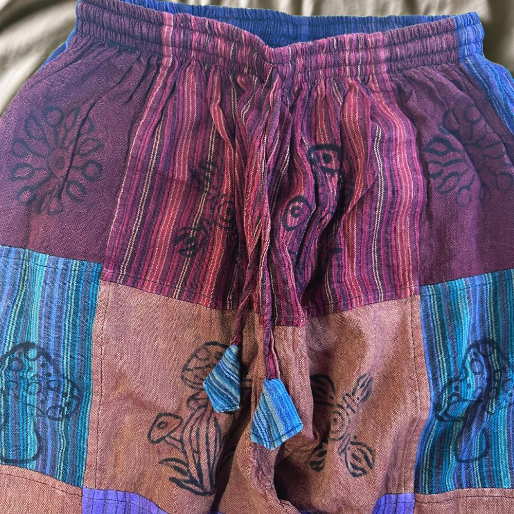Ancient Wisdom Nomad Sari - Mushroom Pants - Purple Tones S/M
