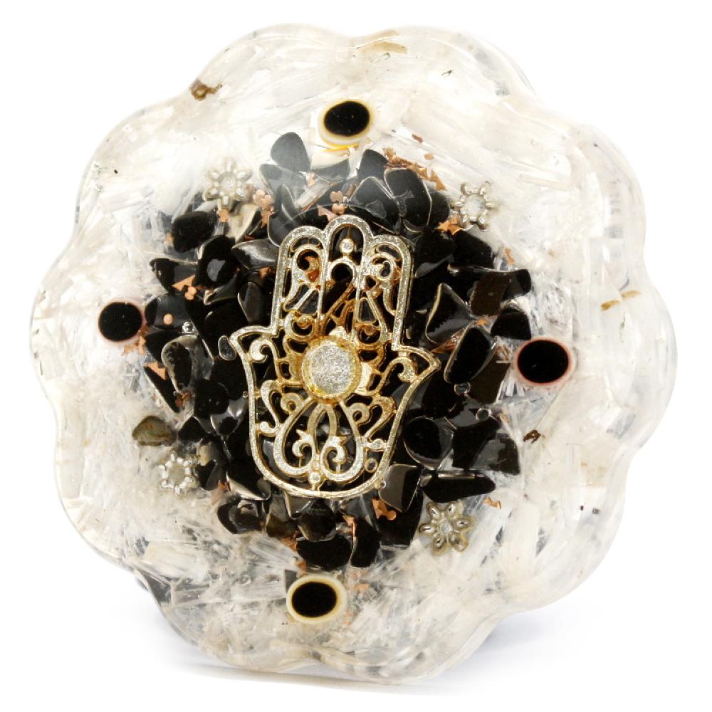 Ancient Wisdom Orgonite Desk Power Packs - Hamsa With Selenite - Med