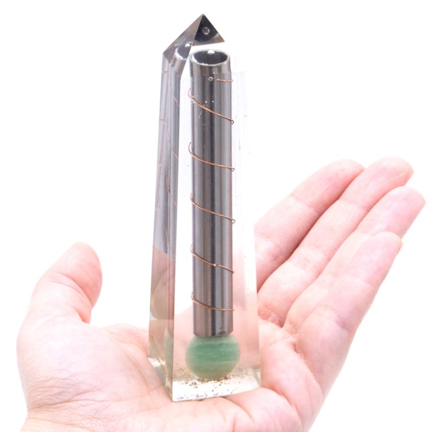 Ancient Wisdom Orgonite Obelisk Power Point Green Aventurine - 110x30 Mm