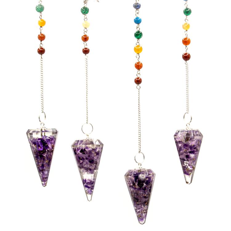 Ancient Wisdom Orgonite Power Chakra Pendulum - Amethyst