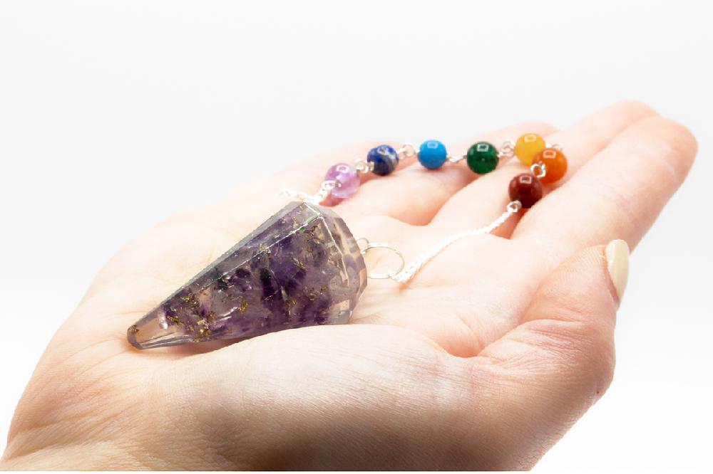 Ancient Wisdom Orgonite Power Chakra Pendulum - Amethyst