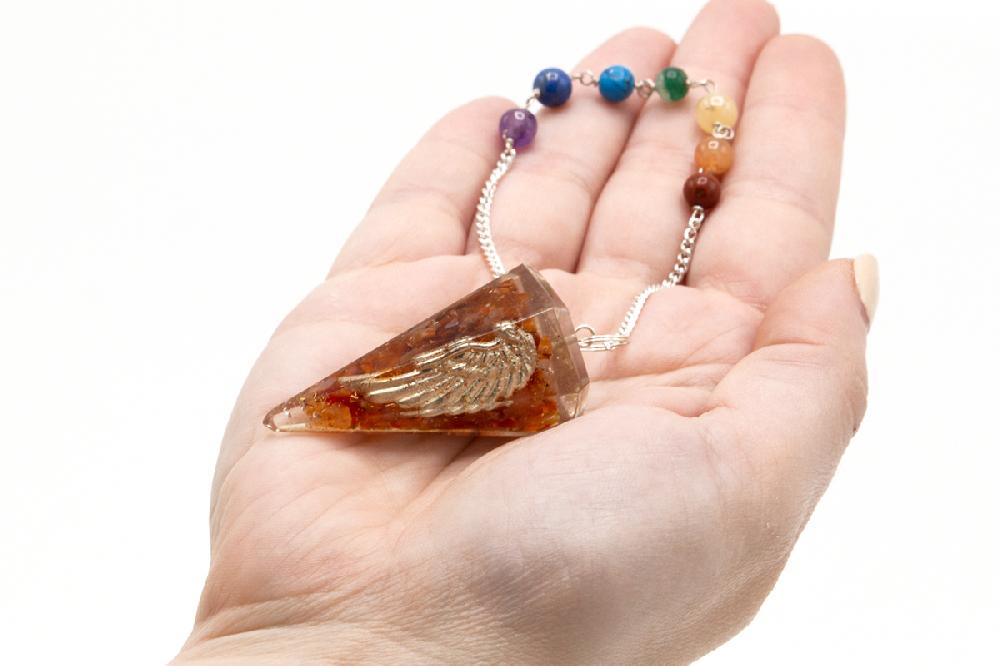 Ancient Wisdom Orgonite Power Chakra Pendulum - Angel Wing