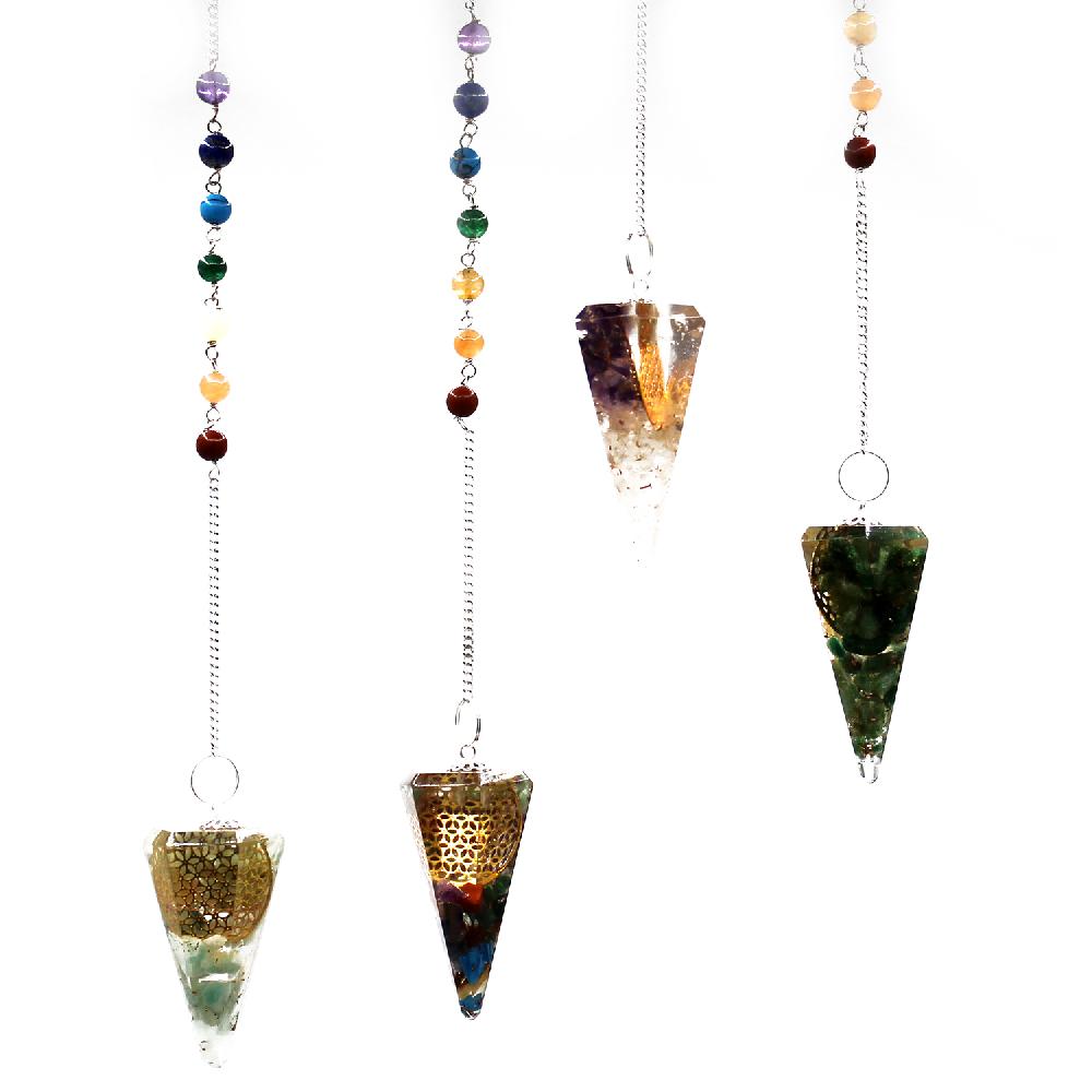 Ancient Wisdom Orgonite Power Chakra Pendulum - Flower Of Life