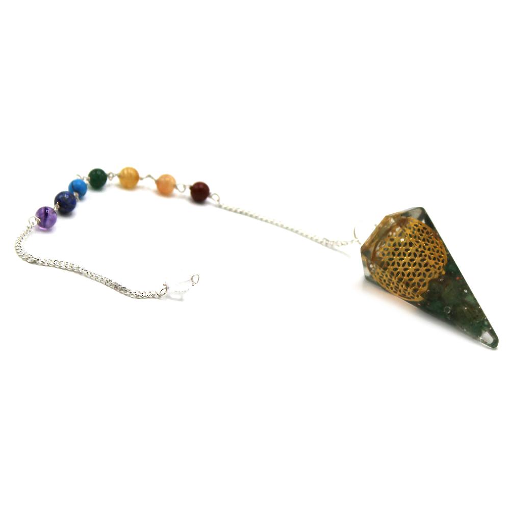 ancient wisdom Orgonite Power Chakra Pendulum - Flower of Life