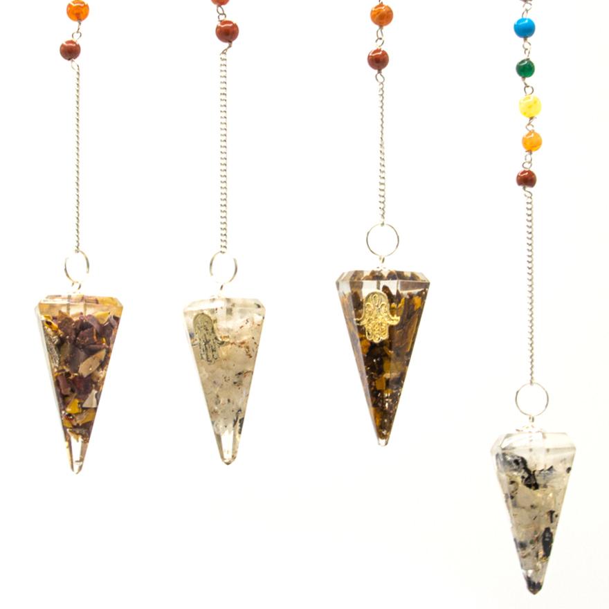 Ancient Wisdom Orgonite Power Chakra Pendulum - Hamsa