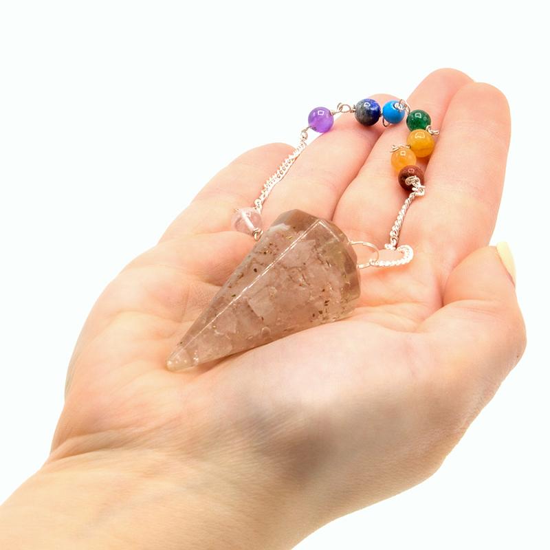 Ancient Wisdom Orgonite Power Chakra Pendulum - Rose Quartz