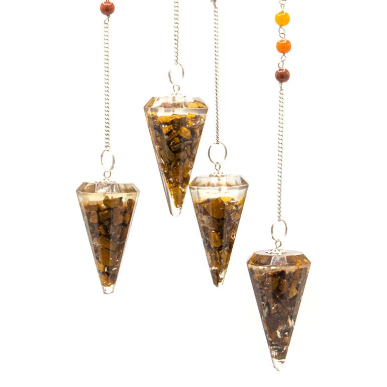 Ancient Wisdom Orgonite Power Chakra Pendulum - Tiger Eye