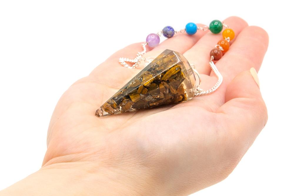 Ancient Wisdom Orgonite Power Chakra Pendulum - Tiger Eye