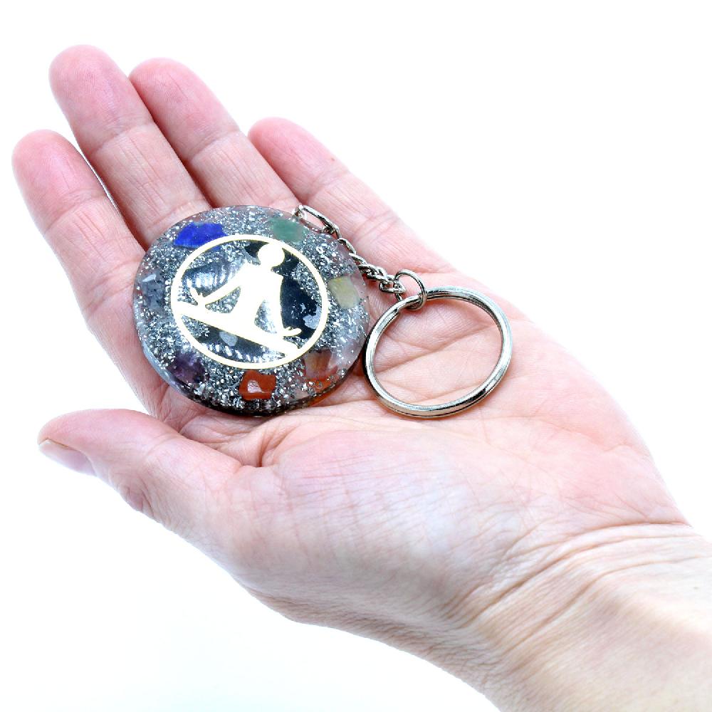 Ancient Wisdom Orgonite Power Keyring - Buddha Seven Chakra