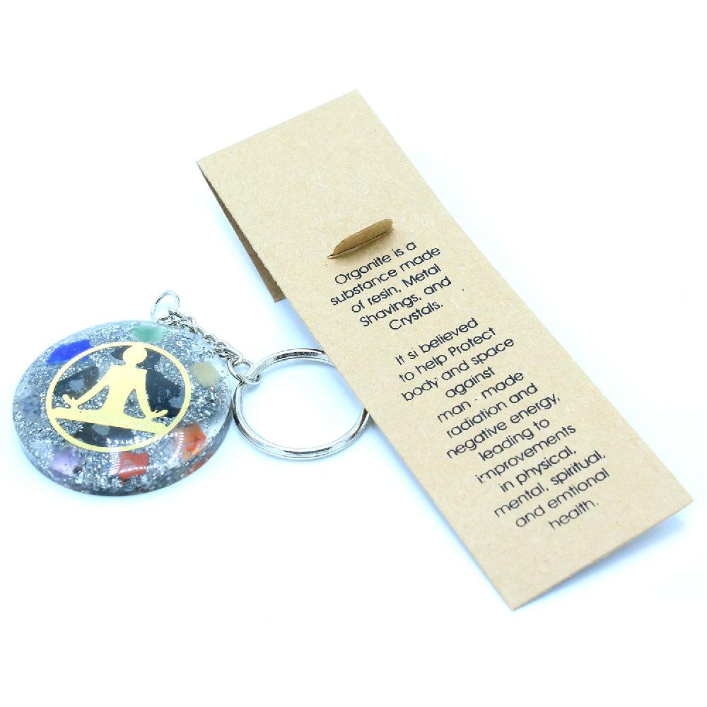 Ancient Wisdom Orgonite Power Keyring - Buddha Seven Chakra