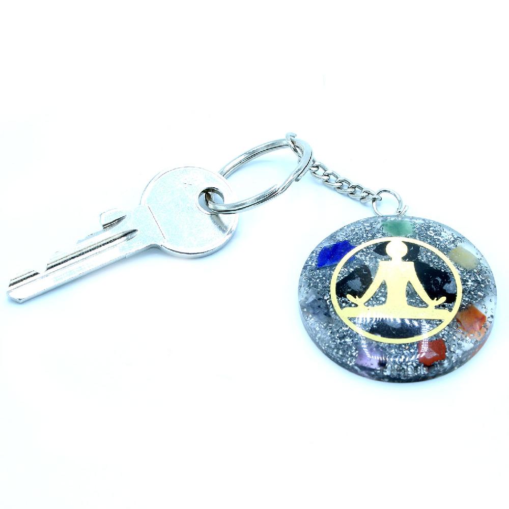 Ancient Wisdom Orgonite Power Keyring - Buddha Seven Chakra