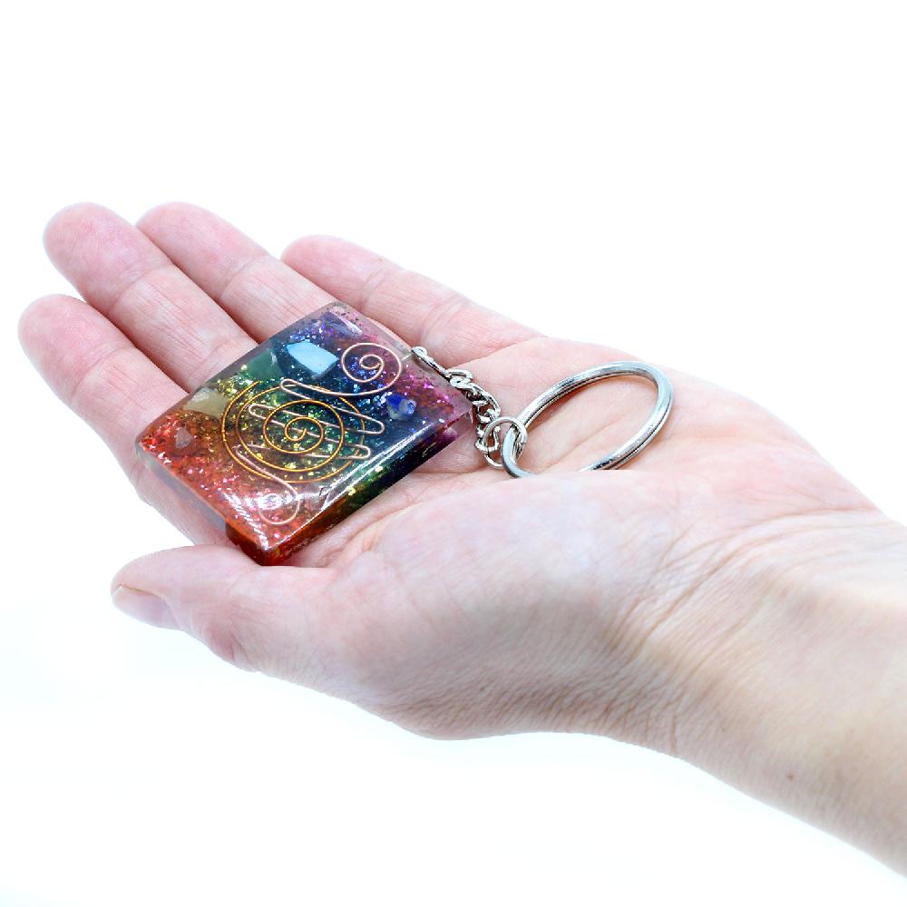 Ancient Wisdom Orgonite Power Keyring - Home Protect Copper And Chakra