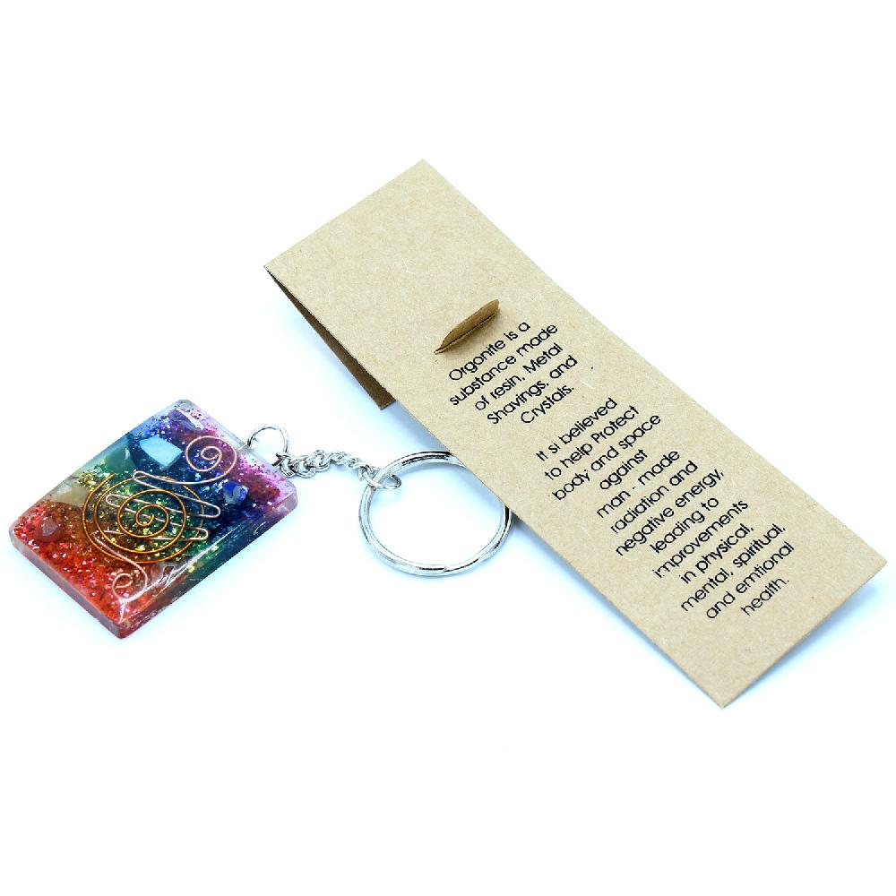 Ancient Wisdom Orgonite Power Keyring - Home Protect Copper And Chakra