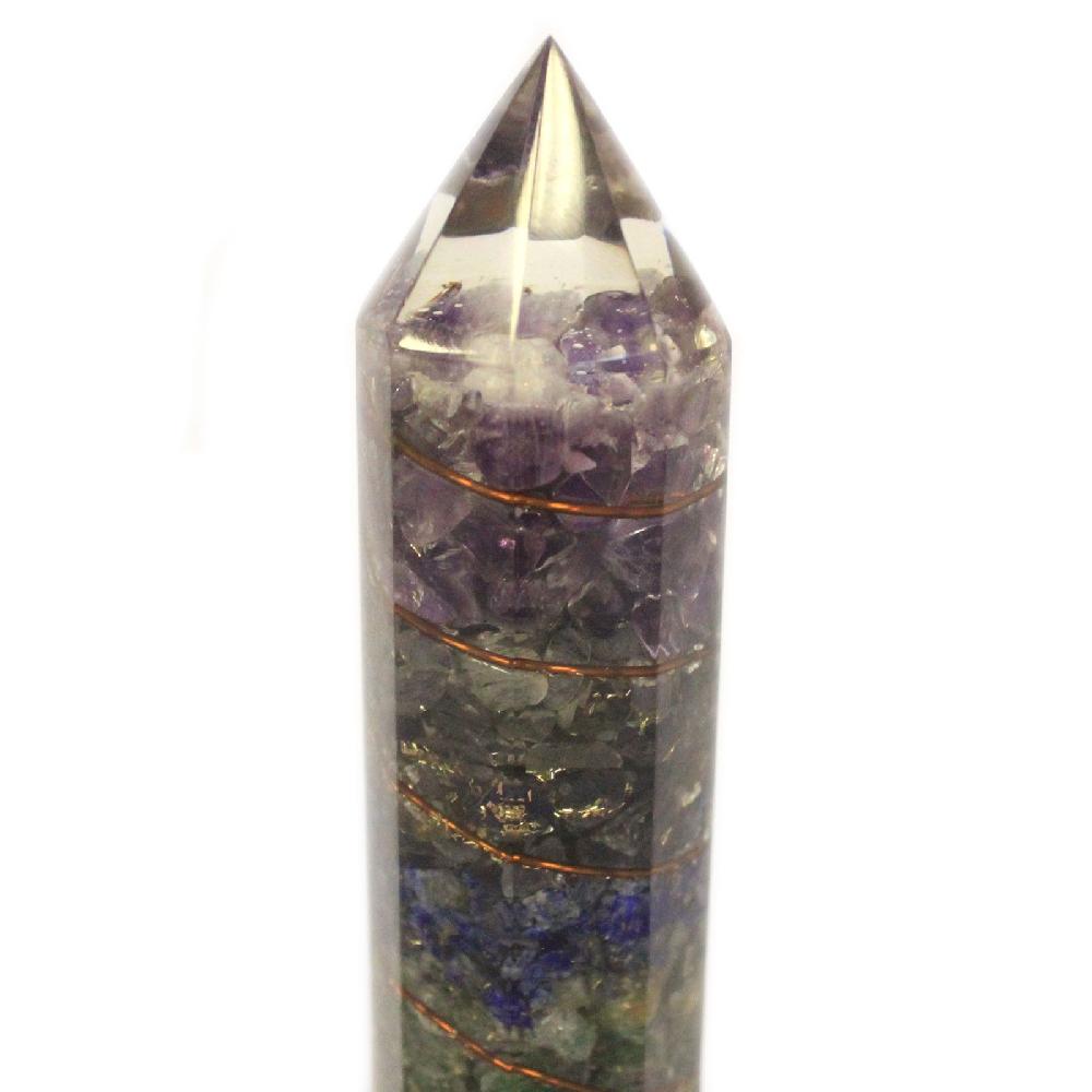 Ancient Wisdom Orgonite Power Wand 15cm Copper & Gemchips