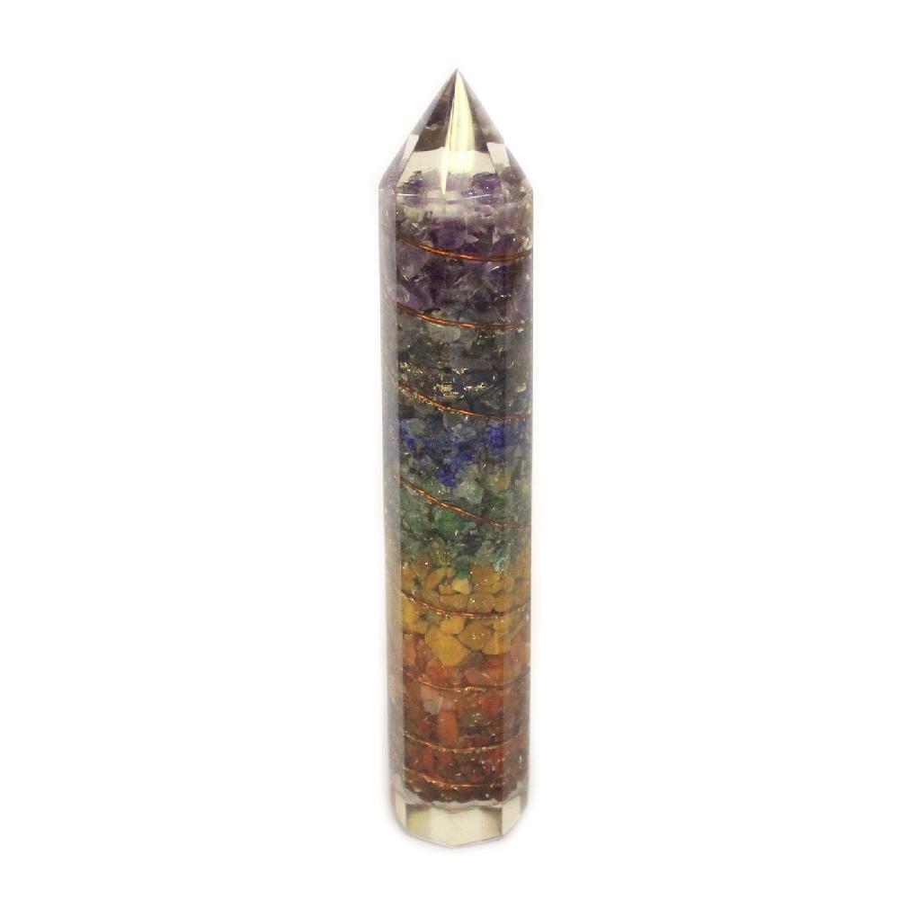 ancient wisdom Orgonite Power Wand 15cm Copper & Gemchips