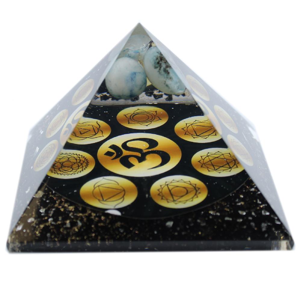 ancient wisdom Orgonite Pyramid - Midnight Om Chakra - 90mm