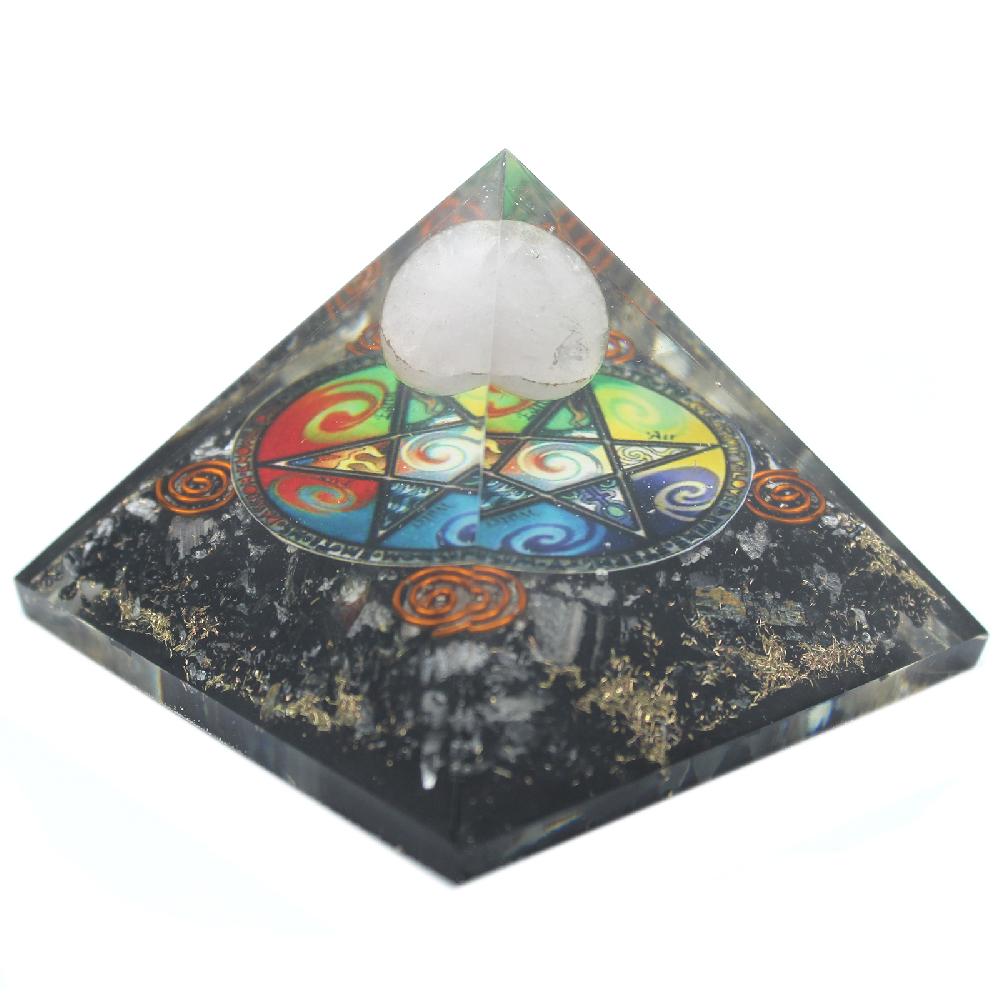 Ancient Wisdom Orgonite Pyramid - Midnight Pentagon - 70mm
