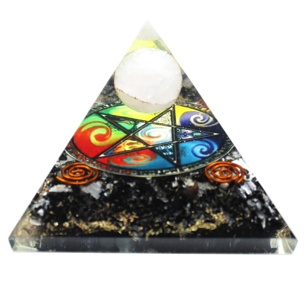 ancient wisdom Orgonite Pyramid - Midnight Pentagon - 70mm