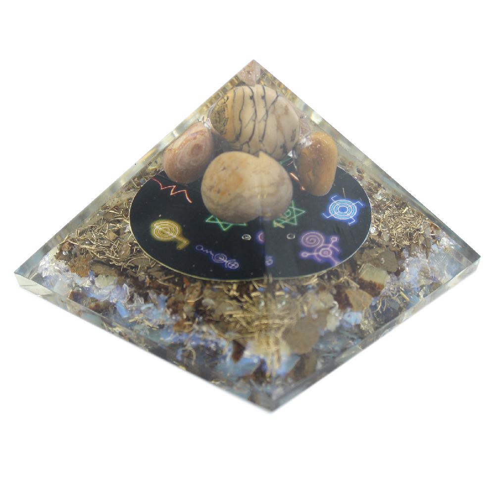Ancient Wisdom Orgonite Pyramid - Midnight Reiki - 70mm
