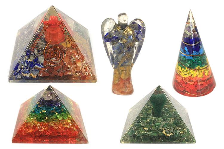 Ancient Wisdom Orgonite Pyramid - Turqoise And Black Tourmaline - 70 Mm